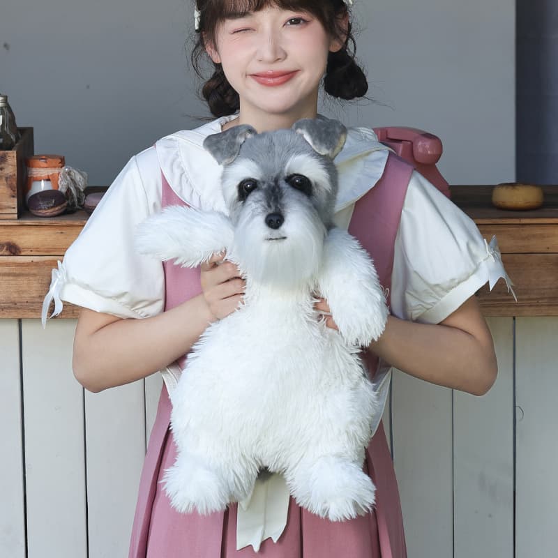 犬 ぬいぐるみ 愛らしいポメラニアンリュック型ぬいぐるみ